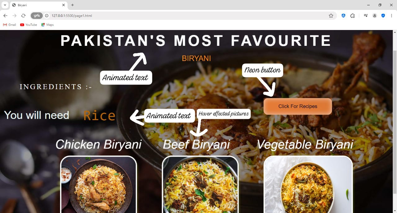 Project 2: Biryani Website